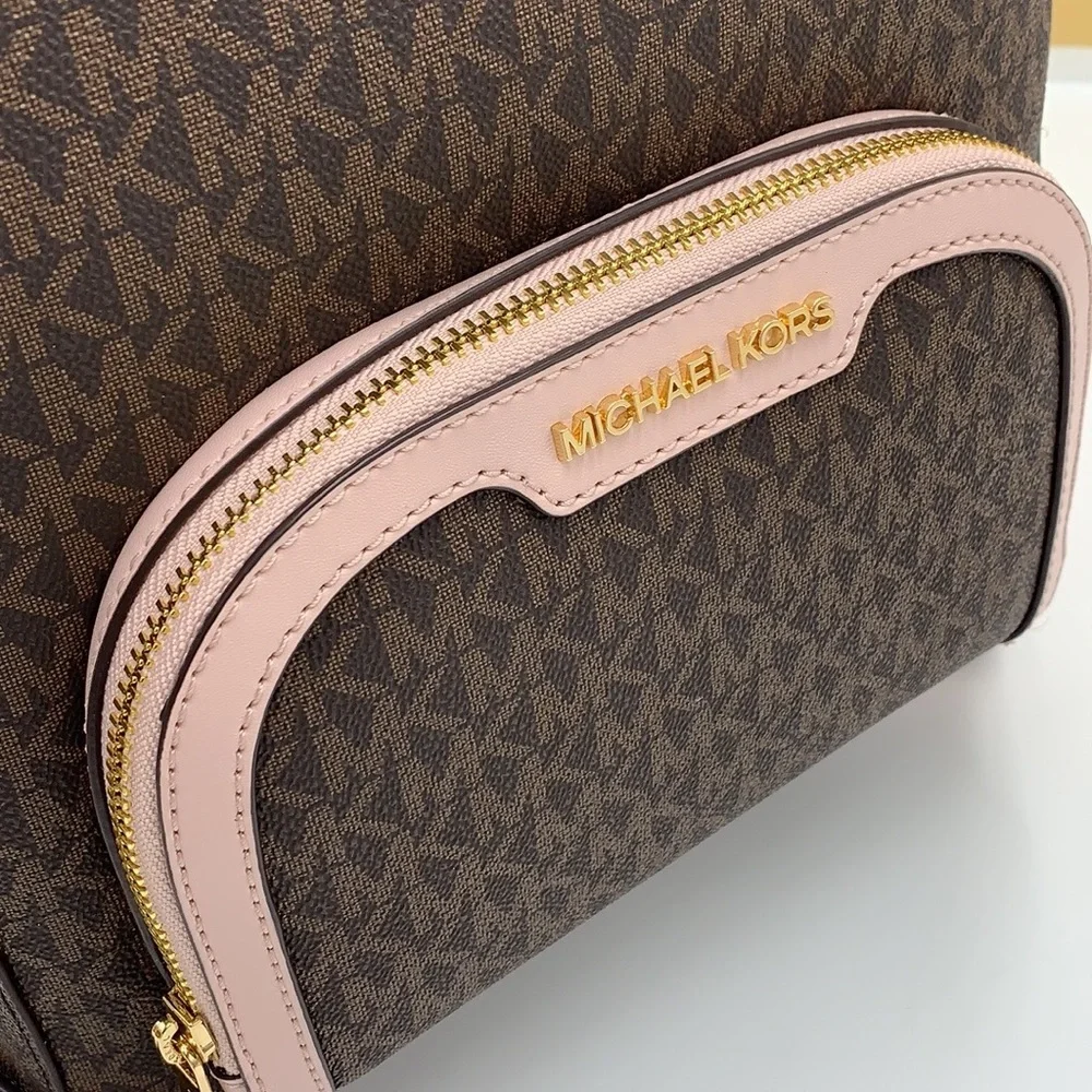 MICHAEL KORS JAYCEE MEDIUM BACKPACK BROWN / PINK SIGNATURE COLOR - Picture 7 of 16